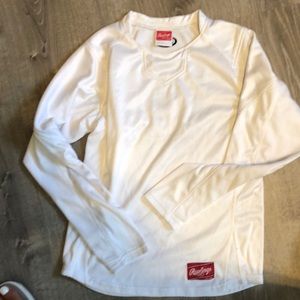 Rawlings white fleece pull over boys large new without tags